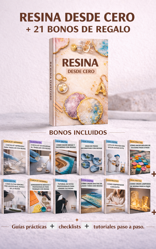 Resina Desde Cero: Artesanías, Accesorios y Piezas Con Resina + Bonos